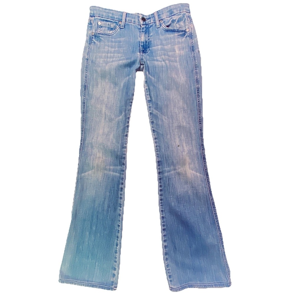 7 For All Mankind Y2K Low Rise Bootcut Jeans 28 Rhinestones McBling Sz 28